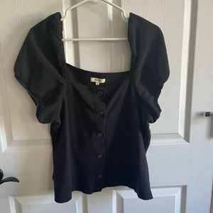 Madewell Black Puff Sleeve Top